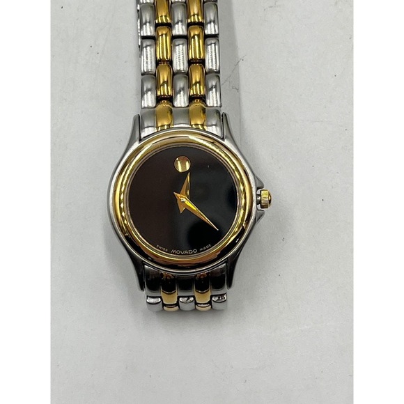 Movado Authentic Folio Museum Two-Tone‎ Watch Black & Gold Ref. 81.E4.9812 main image 10